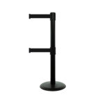 Tensabarrier® Advance Retractable Stretch Barrier with Dual Line Webbing Black Black
