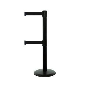 Tensabarrier® Advance Retractable Stretch Barrier with Dual Line Webbing Black Black