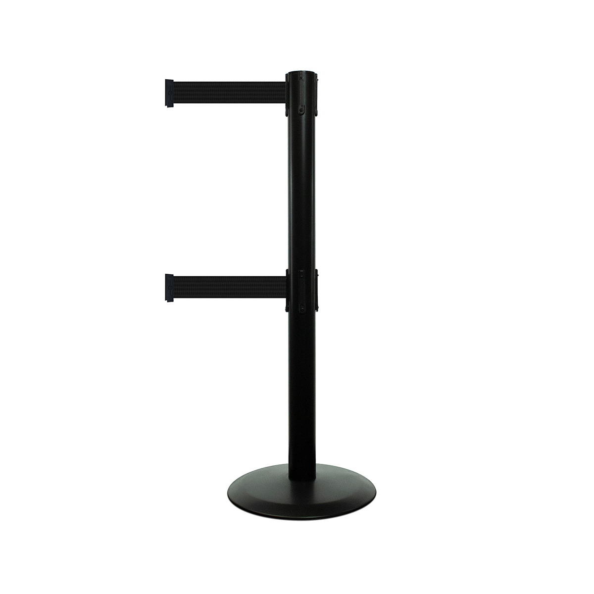 Tensabarrier® Advance Retractable Stretch Barrier with Dual Line Webbing Black Black