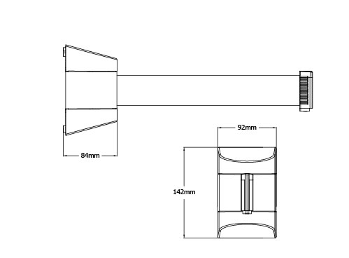 Tensabarrier Magnetic Midi Retractable Wall Mounted Barrier