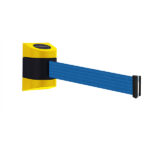 Tensabarrier Midi Wall Unit in Yellow with Blue Webbing