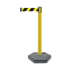 Tensabarrier® Retractable Outdoor Barrier Yellow Black Chevron