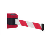 Tensabarrier Midi Wall Unit in Red with Red/White Chevron Webbing