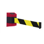 Tensabarrier Midi Wall Unit in Red with Black/Yellow Chevron