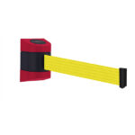 Tensabarrier Midi Wall Unit in Red with Yellow Webbing