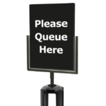 Tensabarrier A4 Sign Holder Black Portrait, TB-SHA4P-33S-1, Queueway, Tensator.
